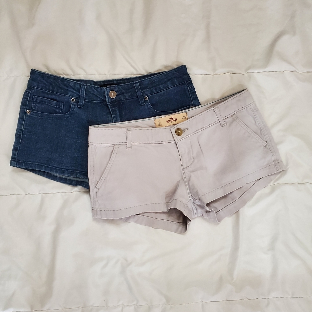 Hollister/ Forever 21 Bundle khaki/denim shorts